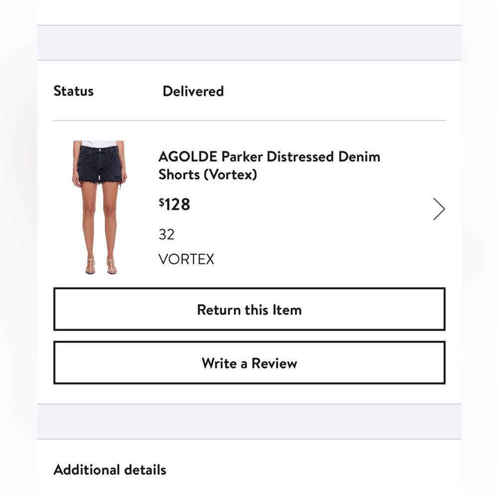 Agolde parker shorts size 32